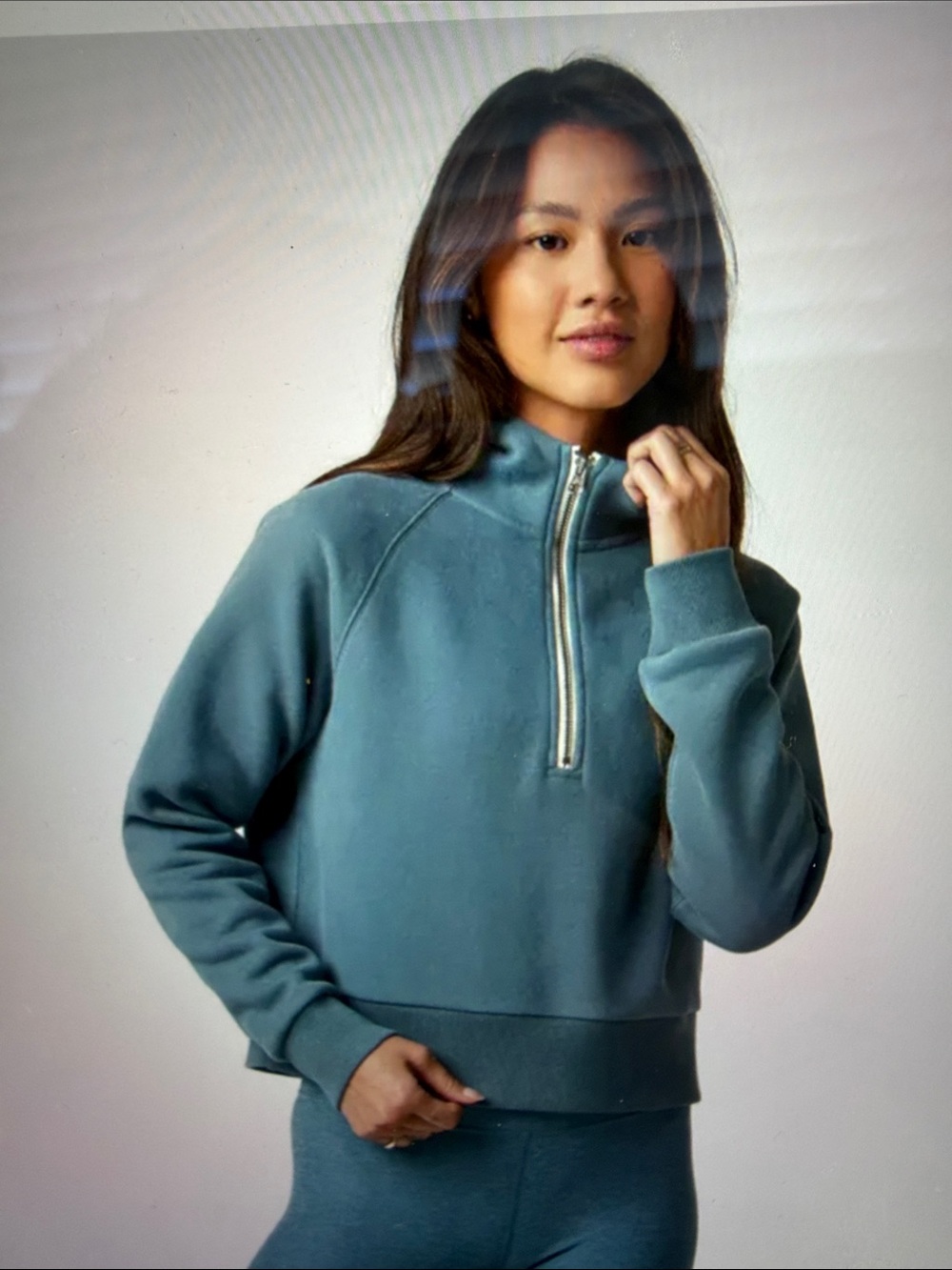 NWT Vuori Restore Half Zip Hoodie in “Smoke Blue”, XS